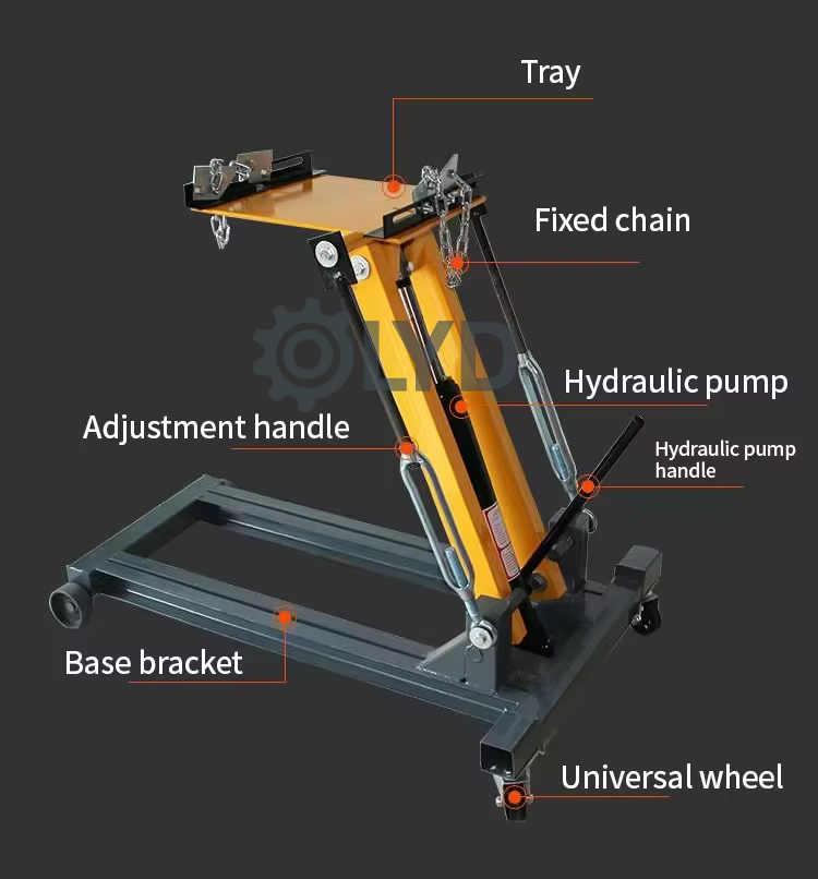 Transmission Jack Adapter - แม่แรงเกียร์ไฮดรอลิกแบบแมนนวล 2-3 ตัน พร้อมอะแดปเตอร์ สำหรับใช้ในคลังสินค้า