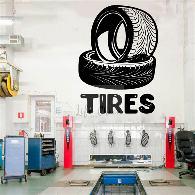 Auto Repair Shop Logo - Auto Mechanic โลโก้โปสเตอร์ผนังยางศูนย์บริการสติ๊กเกอร์ติดผนังรถยนต์ซ่อมป้ายไวนิล Decal Shop Decor