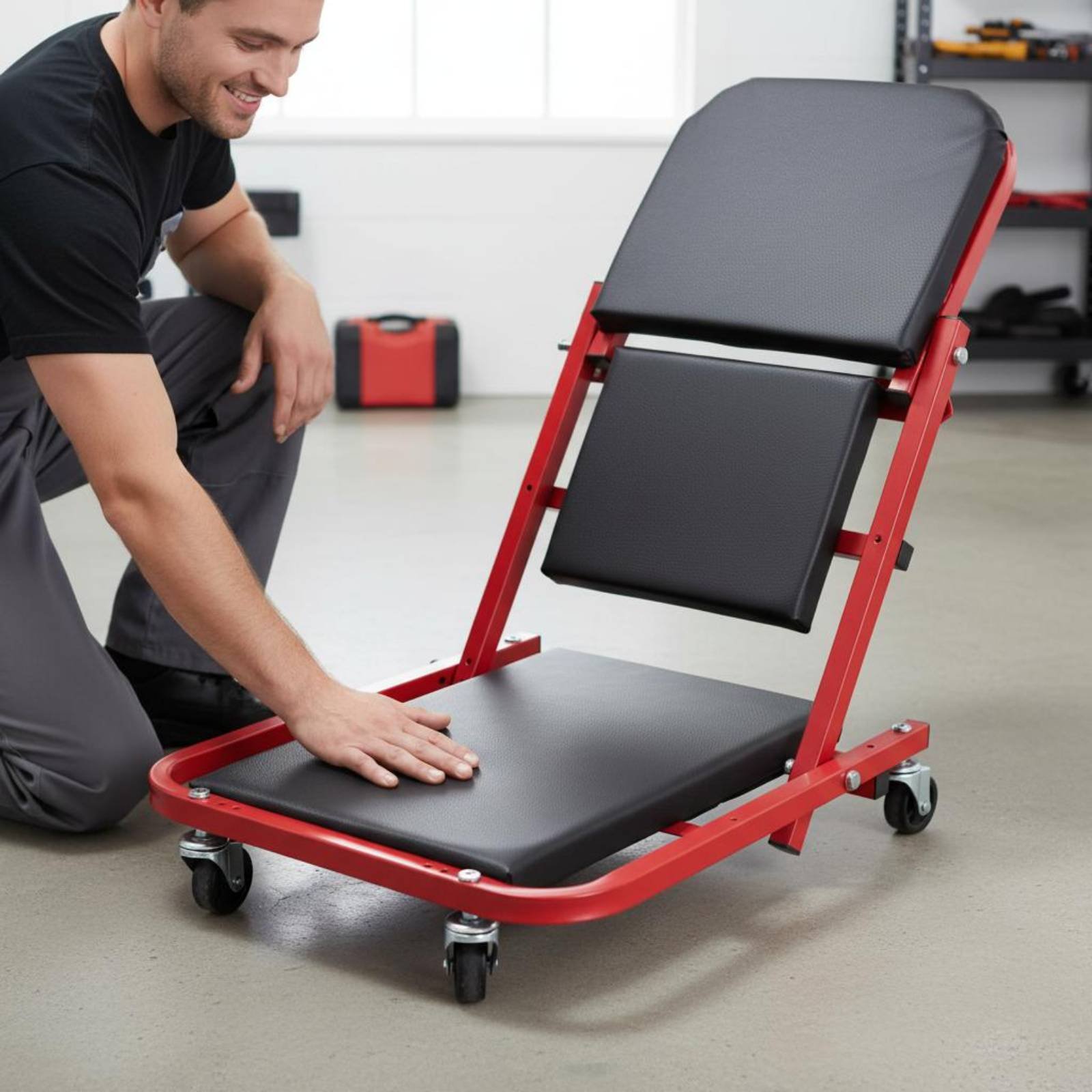 เก้าอี้ช่างแบบพับได้ 2-in-1 ปร - Garage Creeper Roller บทวิจารณ์และราคา