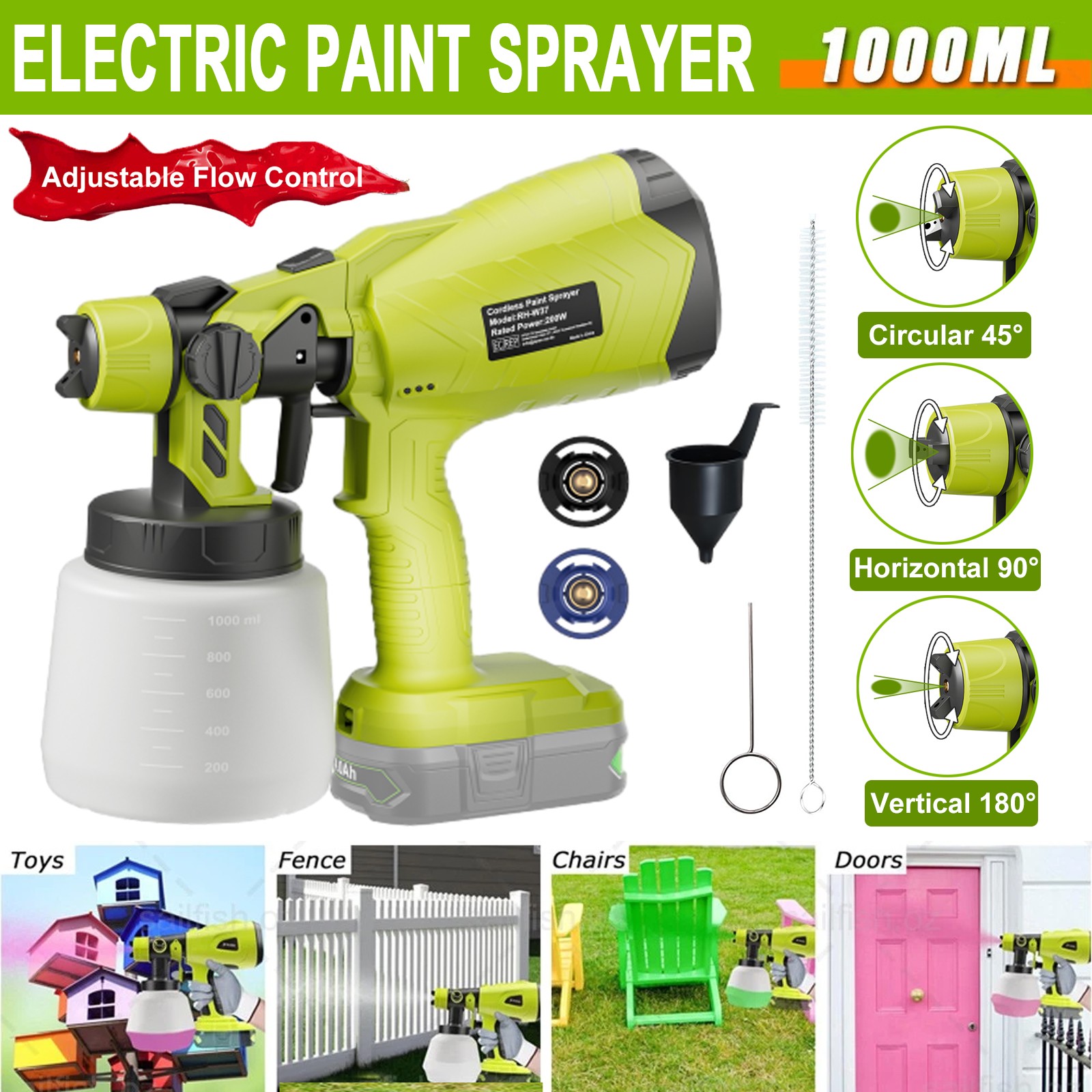 ปืนพ่นสีไฟฟ้าไร้สาย 1000 มล. ส - Heat Gun Paint Strip บทวิจารณ์และราคา