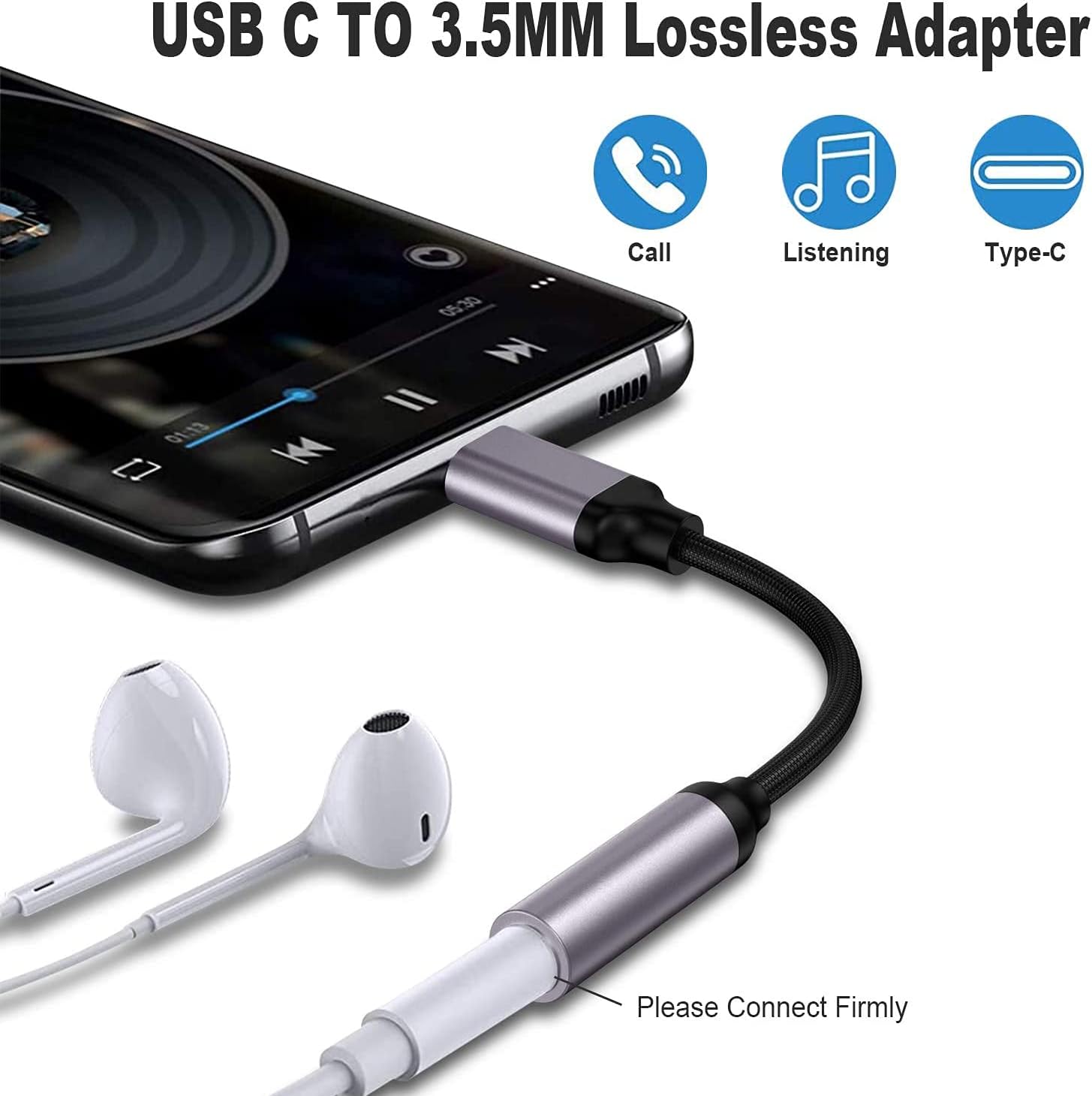 USB Type C ถึง3.5mm AUX Adapte - Transmission Jack Adapter บทวิจารณ์และราคา